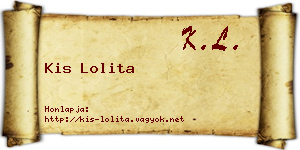 Kis Lolita névjegykártya